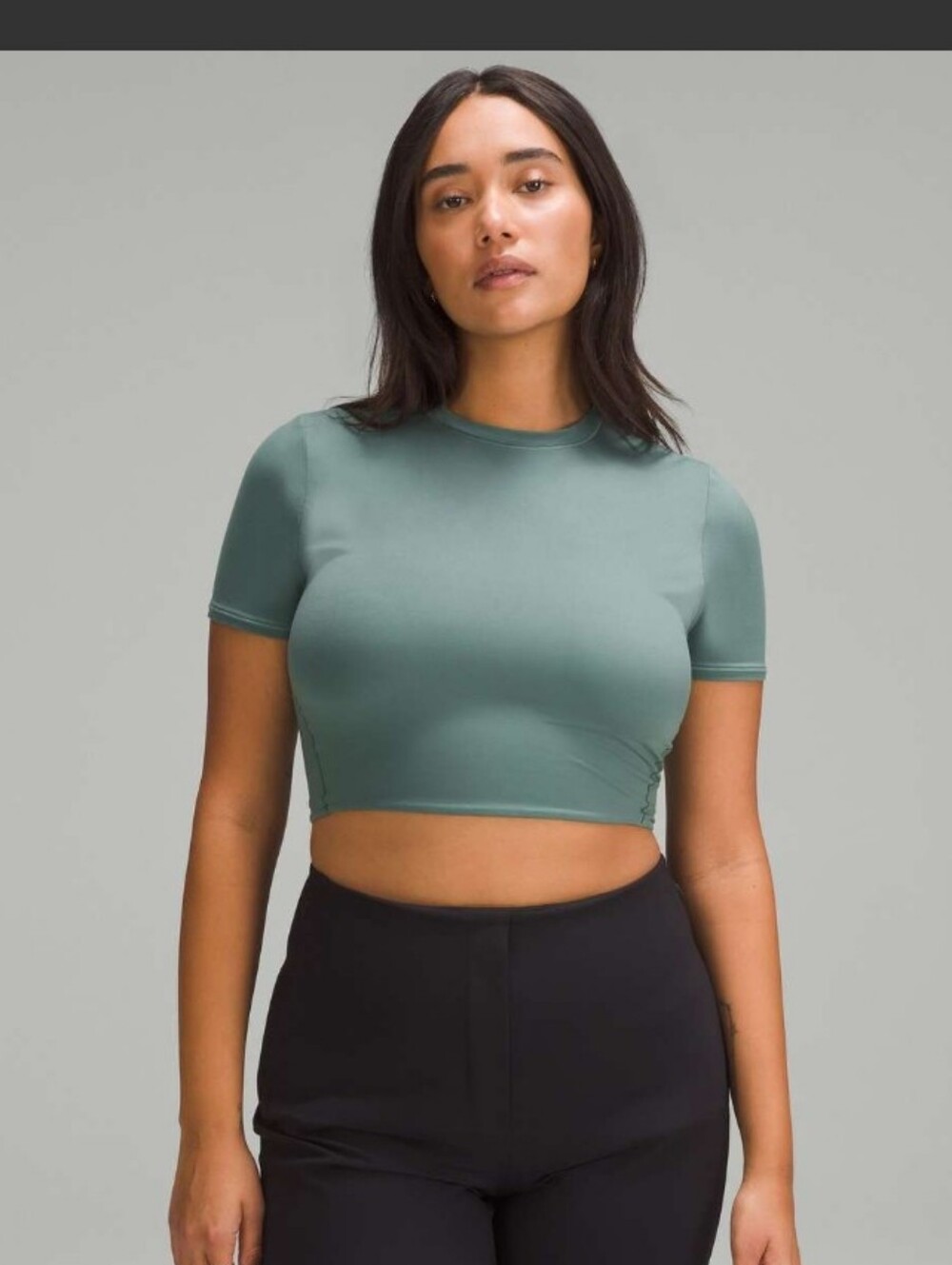 Lululemon Crewneck Cropped T-Shirt Medium Forest Size 8